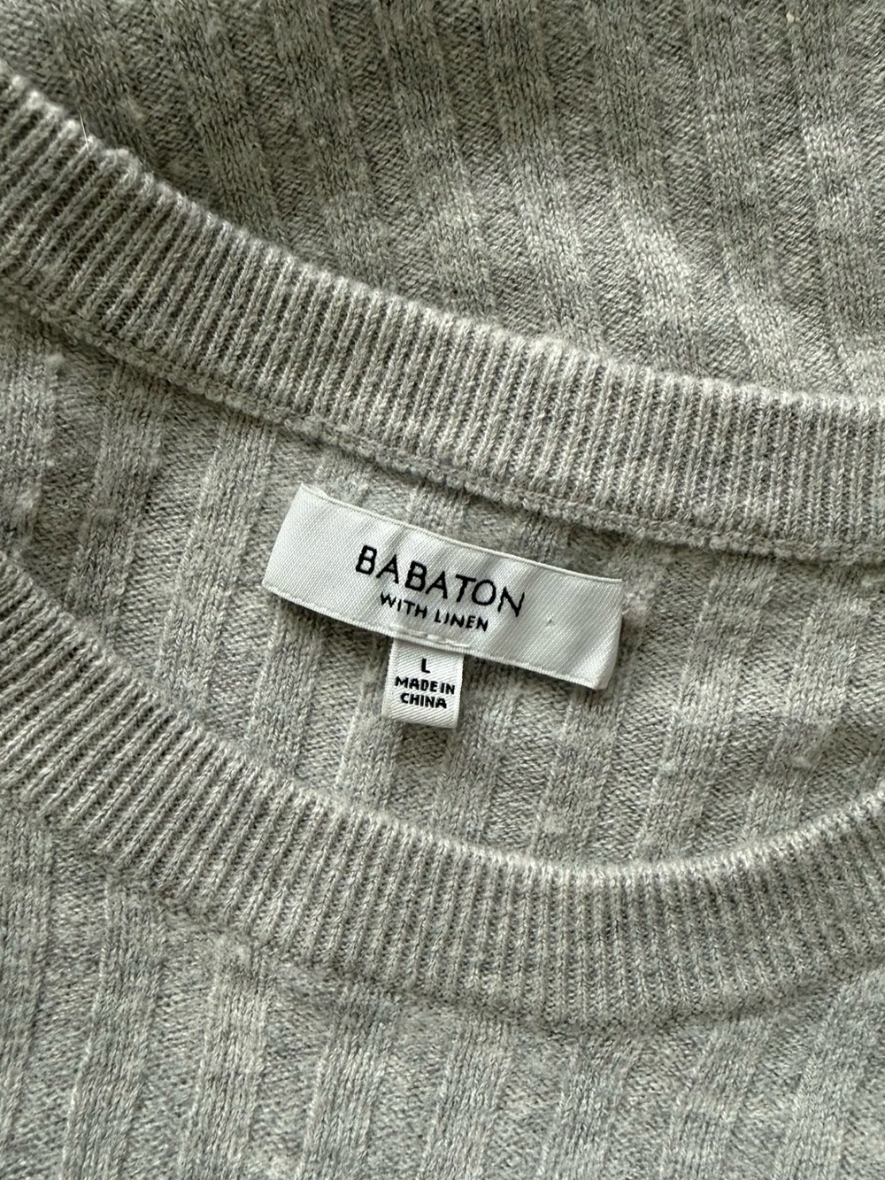 Babaton With Linen Ribbed Knit Sweater – Size Large - Picture 2 of 3